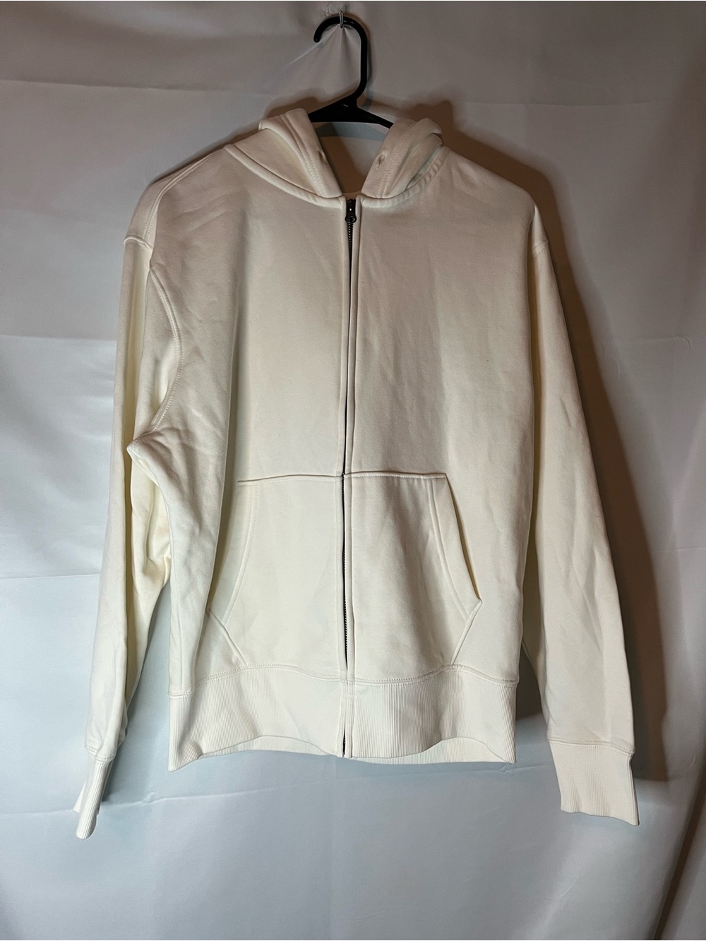 Old Navy Men's Cream Zip Hoodie with Front Pouch